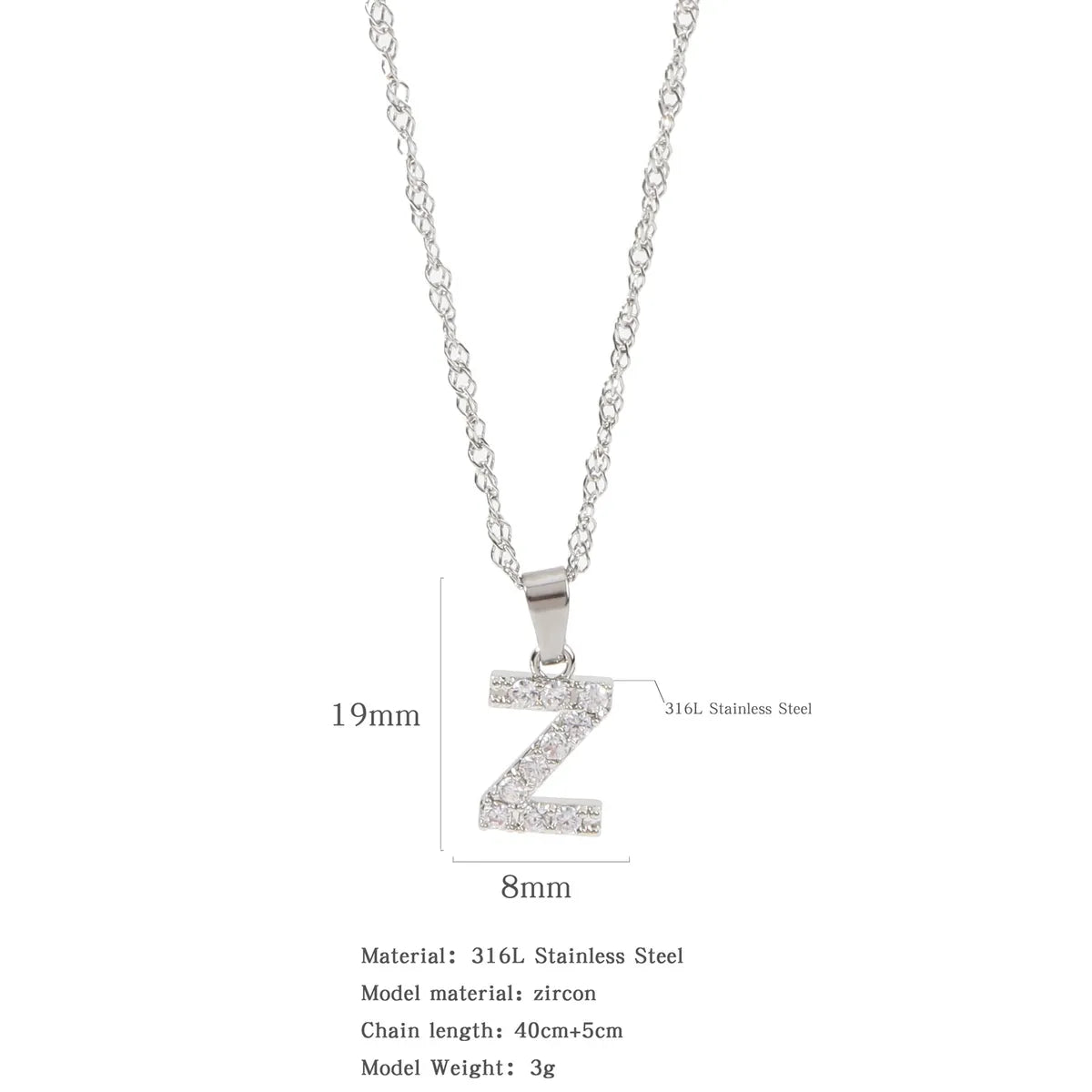 304 Stainless Steel Simple Style Classic Style Inlay Constellation Zircon Pendant Necklace