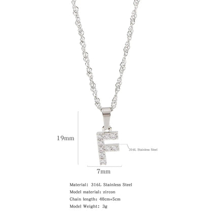 304 Stainless Steel Simple Style Classic Style Inlay Constellation Zircon Pendant Necklace