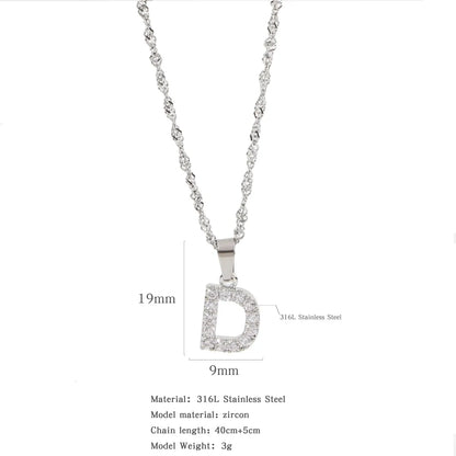 304 Stainless Steel Simple Style Classic Style Inlay Constellation Zircon Pendant Necklace