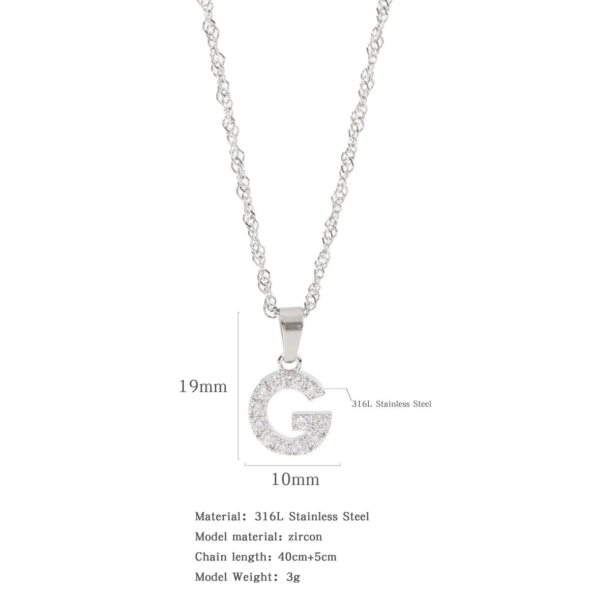 304 Stainless Steel Simple Style Classic Style Inlay Constellation Zircon Pendant Necklace