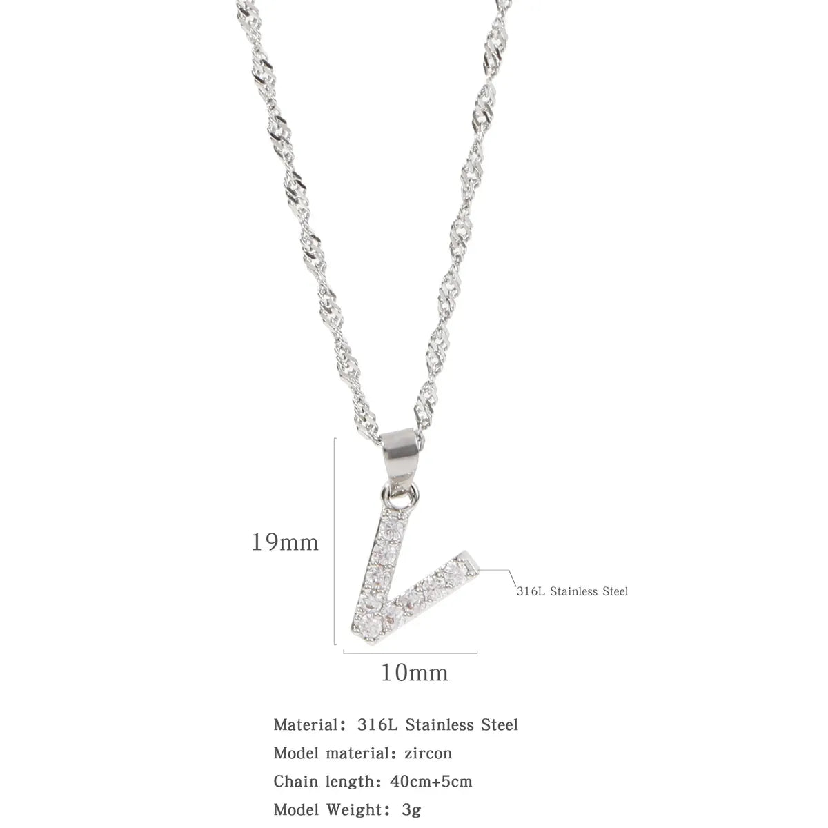 304 Stainless Steel Simple Style Classic Style Inlay Constellation Zircon Pendant Necklace