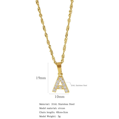 304 Stainless Steel Simple Style Classic Style Inlay Constellation Zircon Pendant Necklace