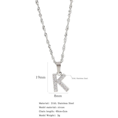 304 Stainless Steel Simple Style Classic Style Inlay Constellation Zircon Pendant Necklace