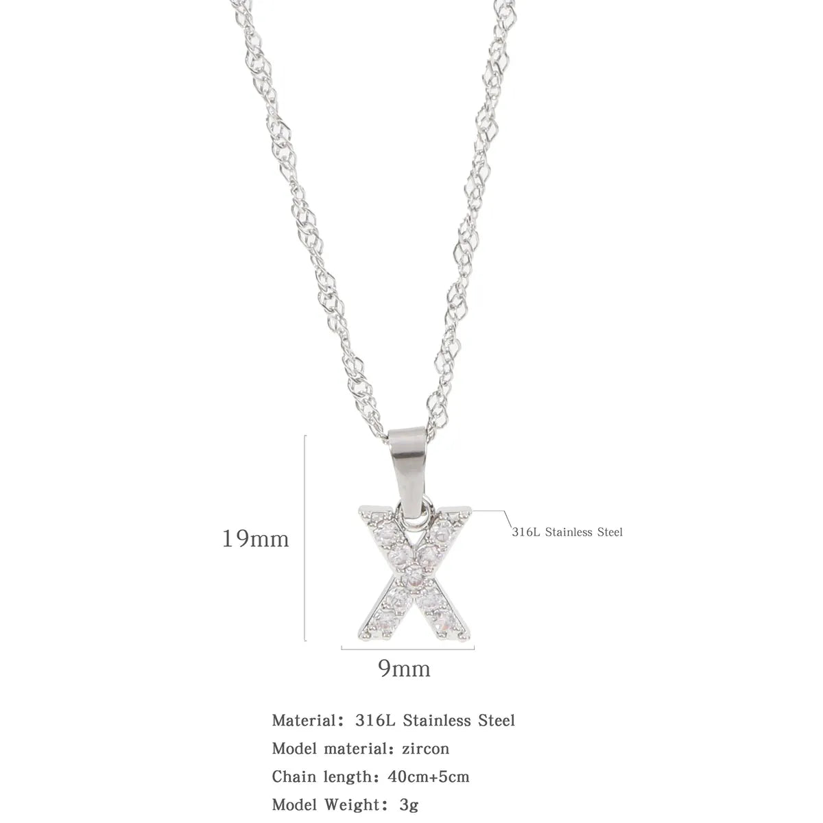 304 Stainless Steel Simple Style Classic Style Inlay Constellation Zircon Pendant Necklace