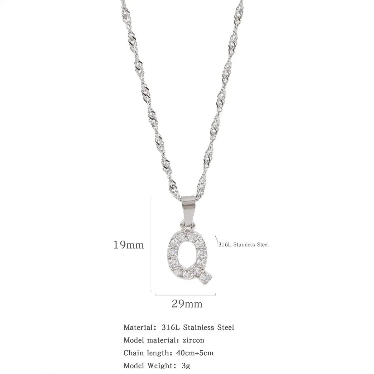 304 Stainless Steel Simple Style Classic Style Inlay Constellation Zircon Pendant Necklace