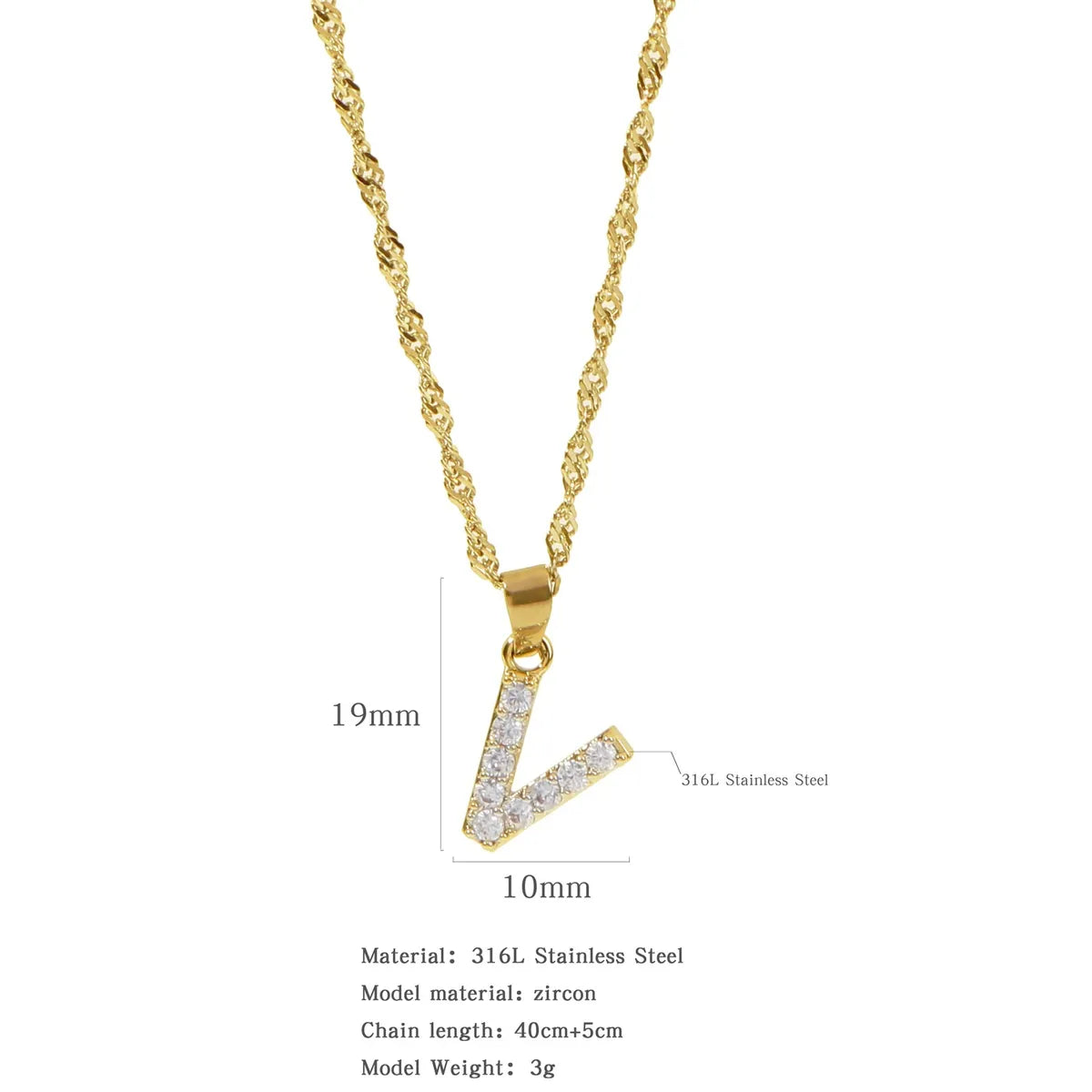 304 Stainless Steel Simple Style Classic Style Inlay Constellation Zircon Pendant Necklace