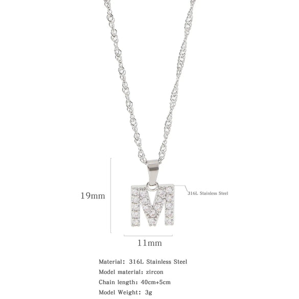 304 Stainless Steel Simple Style Classic Style Inlay Constellation Zircon Pendant Necklace