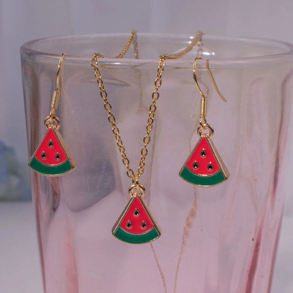 304 Stainless Steel Simple Style Classic Style Plating Fruit Jewelry Set
