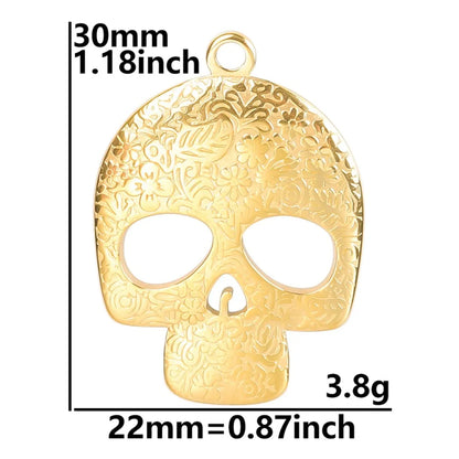 304 Stainless Steel Simple Style Classic Style Plating Skull Pendant Necklace