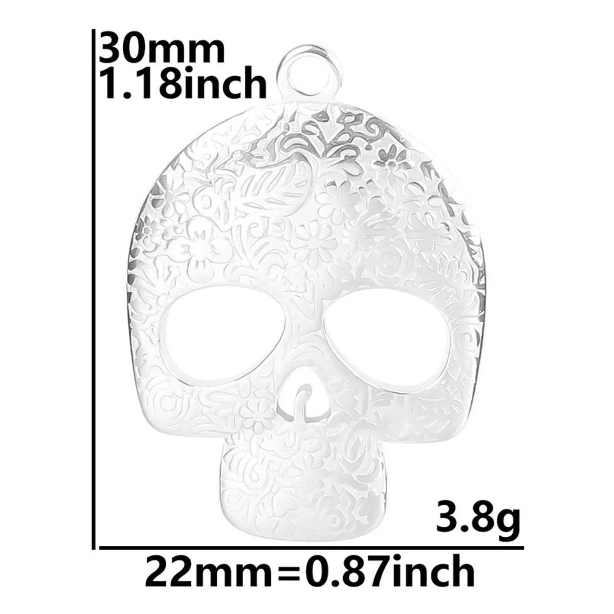 304 Stainless Steel Simple Style Classic Style Plating Skull Pendant Necklace