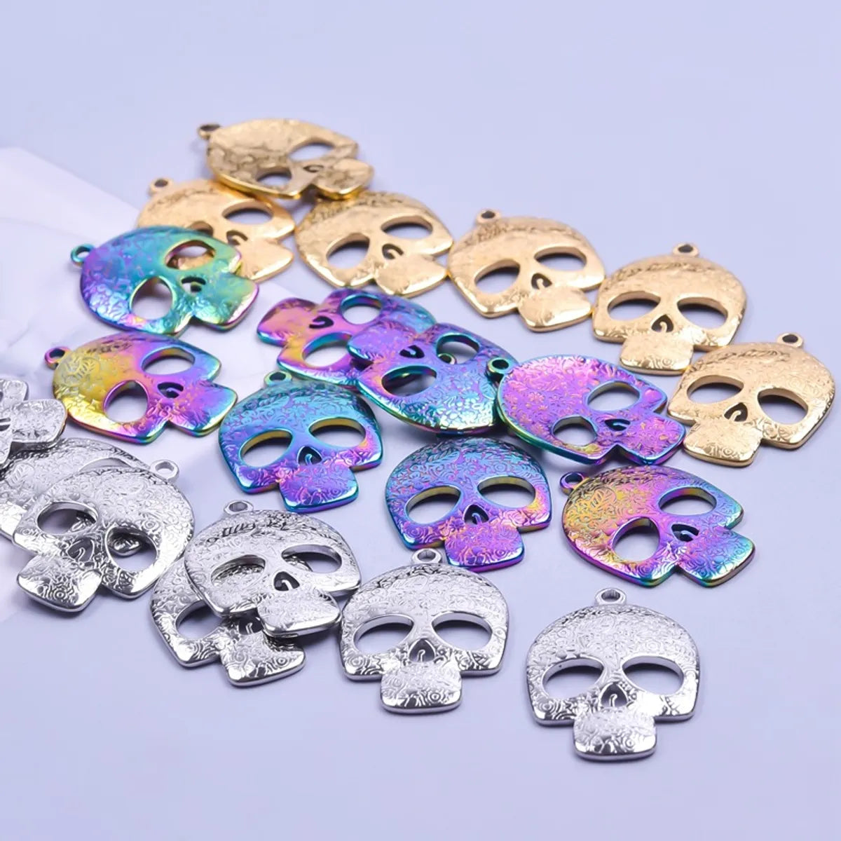 304 Stainless Steel Simple Style Classic Style Plating Skull Pendant Necklace