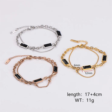 304 Stainless Steel Simple Style Classic Style Solid Color Bracelets