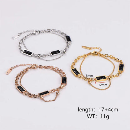 304 Stainless Steel Simple Style Classic Style Solid Color Bracelets