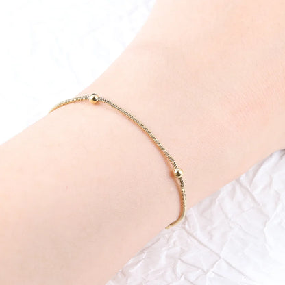 Simple Style Classic Style Solid Color 302 Stainless Steel Bracelets In Bulk