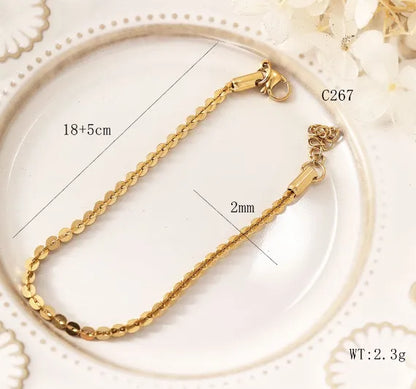 Simple Style Classic Style Solid Color 18K Gold Plated Bracelets In Bulk