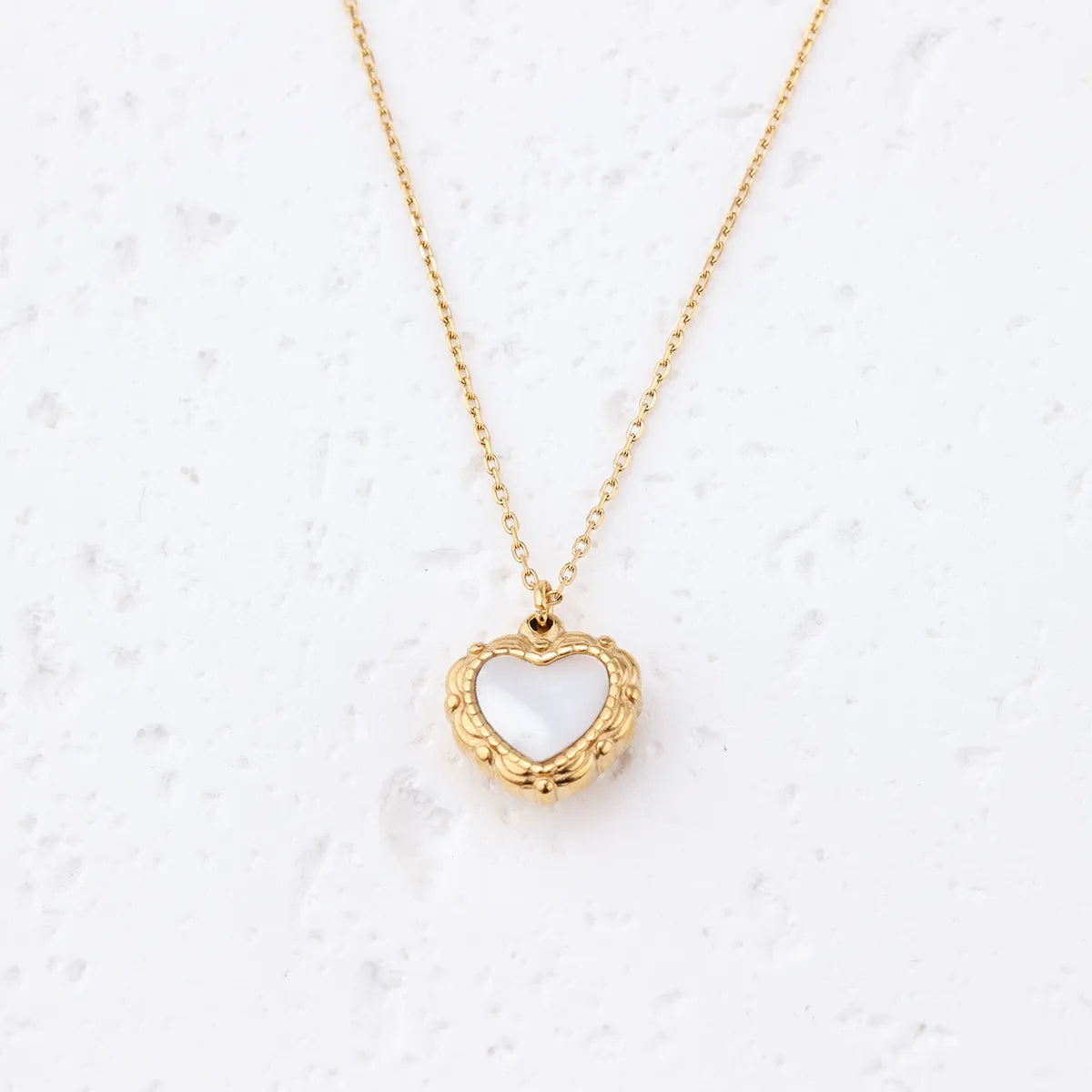 Wholesale Jewelry Simple Style Geometric Natural Stone 18K Gold Plated Inlay Pendant Necklace