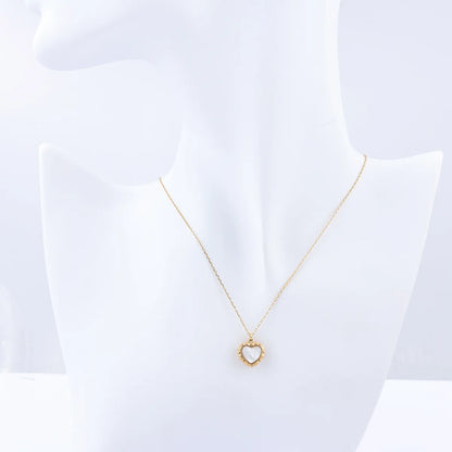 Wholesale Jewelry Simple Style Geometric Natural Stone 18K Gold Plated Inlay Pendant Necklace