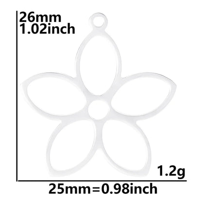 304 Stainless Steel Simple Style Plating Flower Pendant Necklace