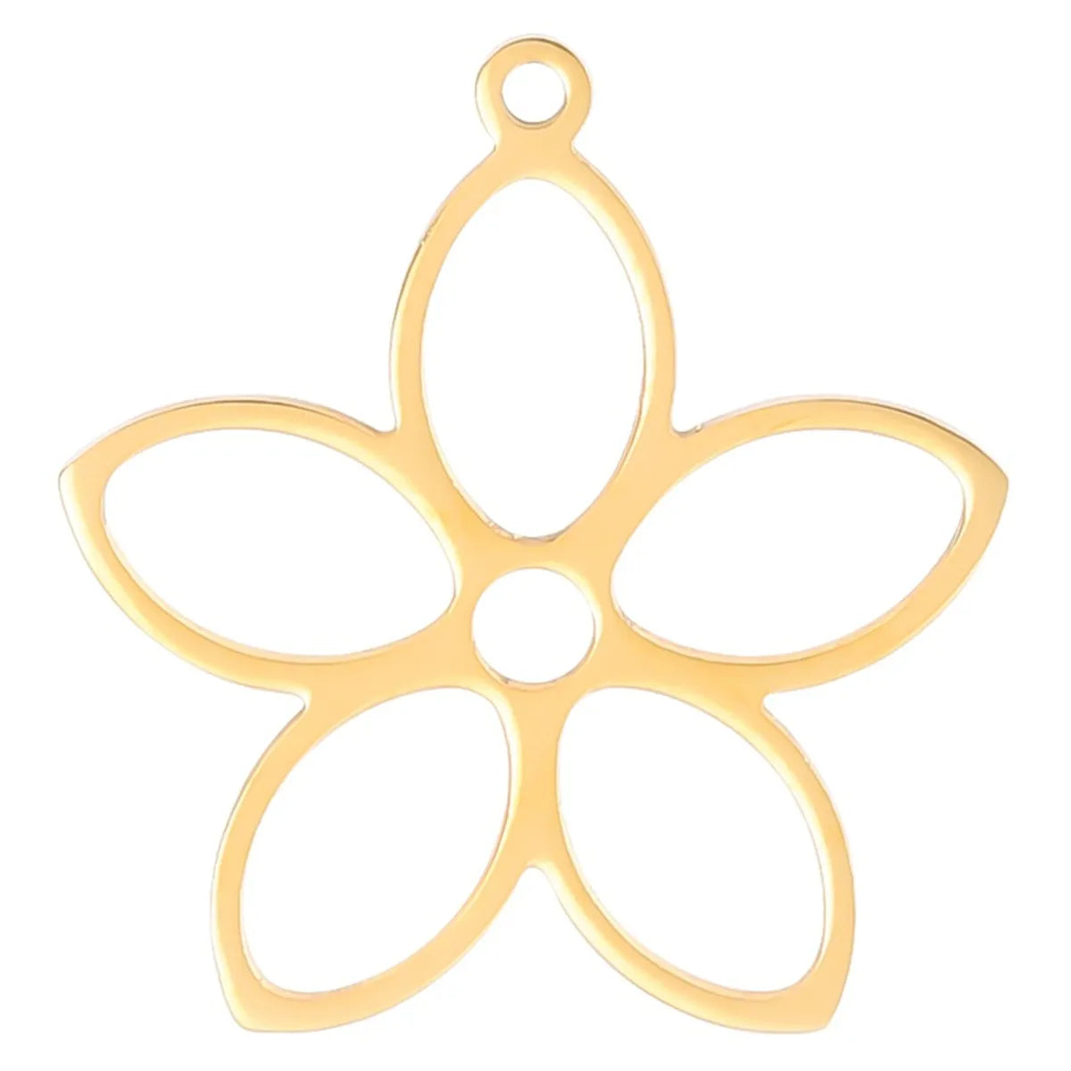 304 Stainless Steel Simple Style Plating Flower Pendant Necklace