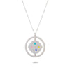 Wholesale Jewelry Simple Style Geometric 304 Stainless Steel Zircon Plating Pendant Necklace