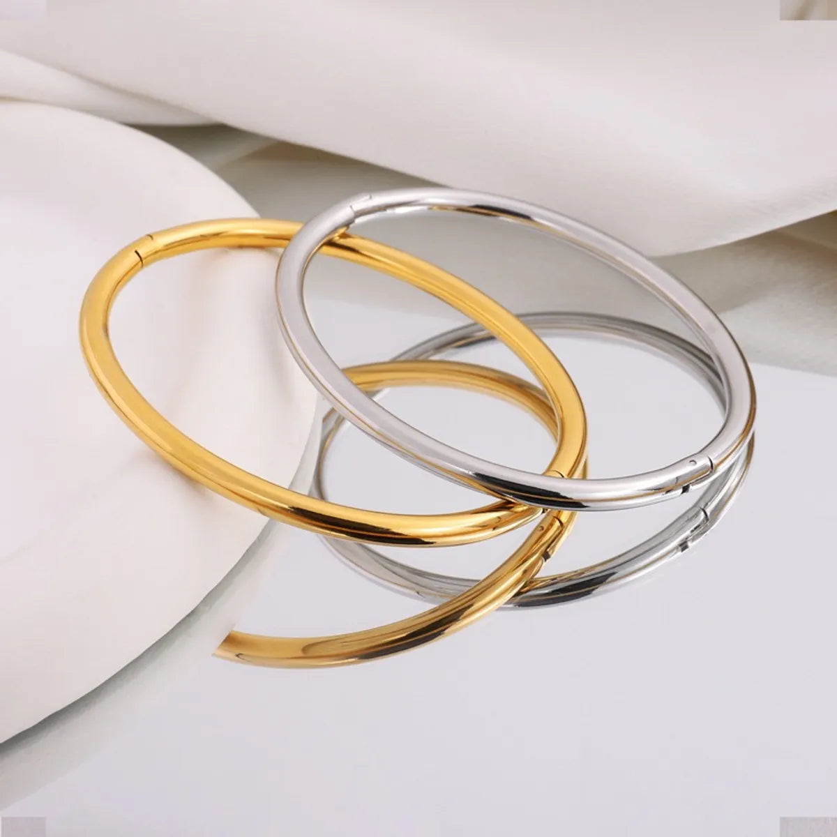 304 Stainless Steel Simple Style Round Bangle