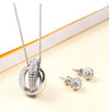 304 Stainless Steel Simple Style Shiny Plating Inlay Double Ring Rhinestones Jewelry Set