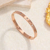 Simple Style Solid Color 304 Stainless Steel 18K Gold Plated Rhinestones Bangle In Bulk