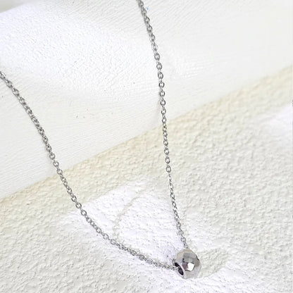 304 Stainless Steel Simple Style Solid Color Pendant Necklace