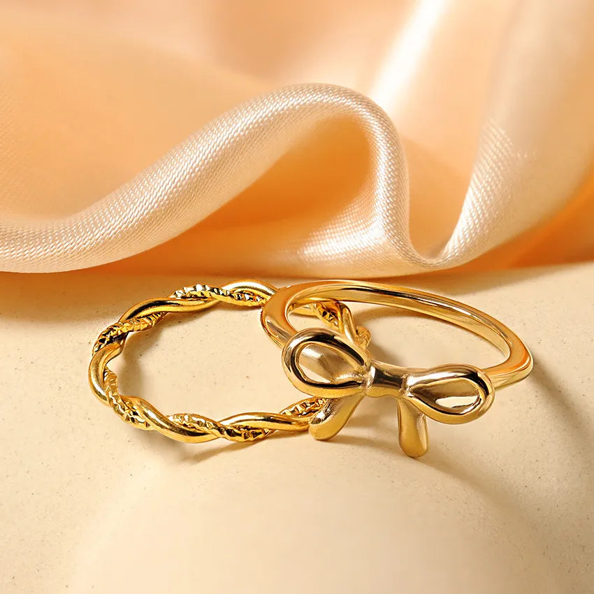 304 Stainless Steel Simple Style Solid Color Rings