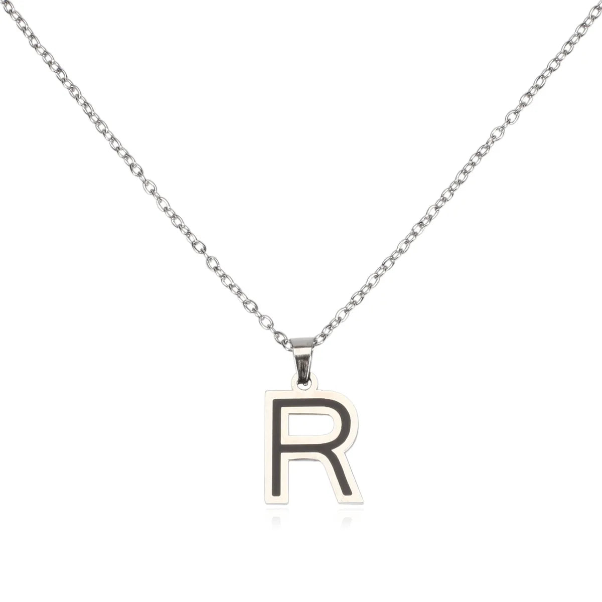 304 Stainless Steel Sweet Polishing Letter Pendant Necklace