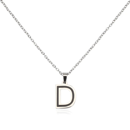 304 Stainless Steel Sweet Polishing Letter Pendant Necklace