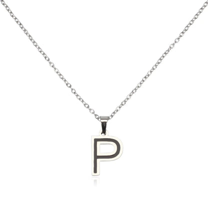 304 Stainless Steel Sweet Polishing Letter Pendant Necklace