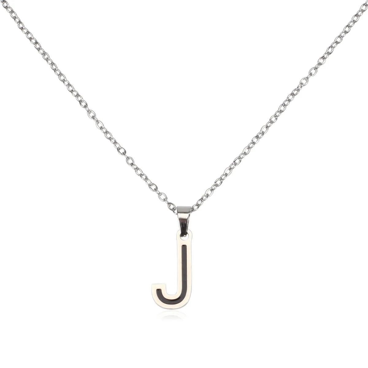 304 Stainless Steel Sweet Polishing Letter Pendant Necklace