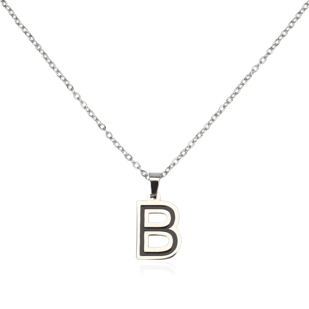 304 Stainless Steel Sweet Polishing Letter Pendant Necklace