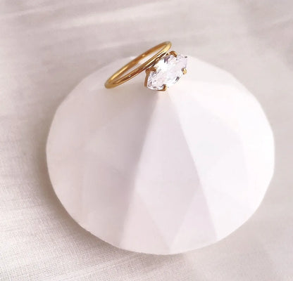 304 Stainless Steel Titanium Steel 18K Gold Plated Basic Simple Style Classic Style Inlay Geometric Rhinestones Rings