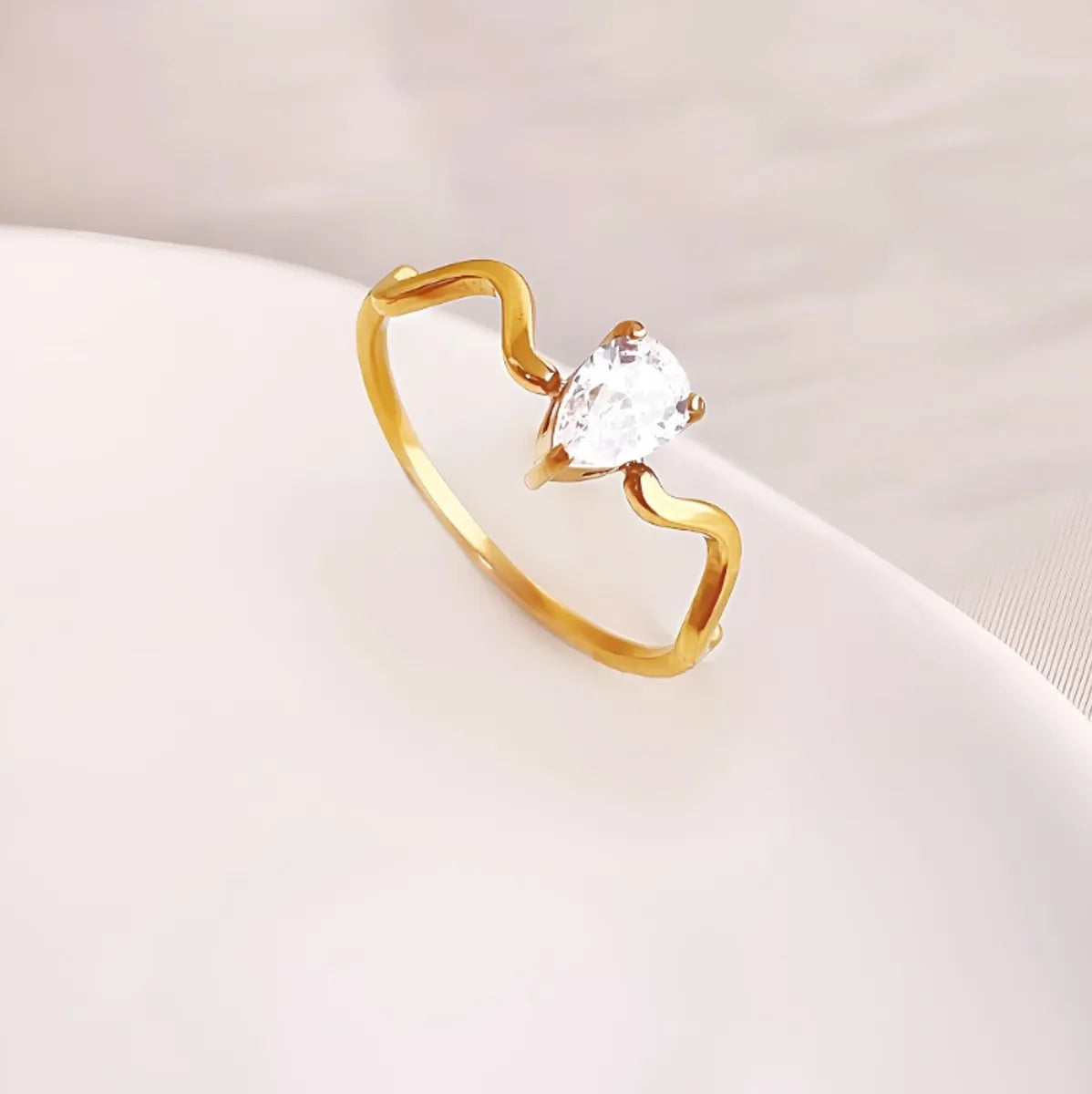 304 Stainless Steel Titanium Steel 18K Gold Plated Basic Simple Style Classic Style Inlay Geometric Zircon Rings