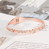 Basic Simple Style Classic Style Geometric Roman Numeral 304 Stainless Steel Titanium Steel Rose Gold Plated Rhinestones Bangle In Bulk