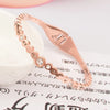 Basic Simple Style Classic Style Geometric Roman Numeral 304 Stainless Steel Titanium Steel Rose Gold Plated Rhinestones Bangle In Bulk