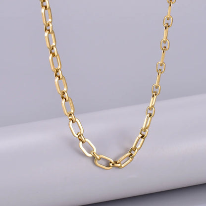 304 Stainless Steel Titanium Steel 18K Gold Plated Basic Simple Style Classic Style Plating Solid Color Bracelets Necklace