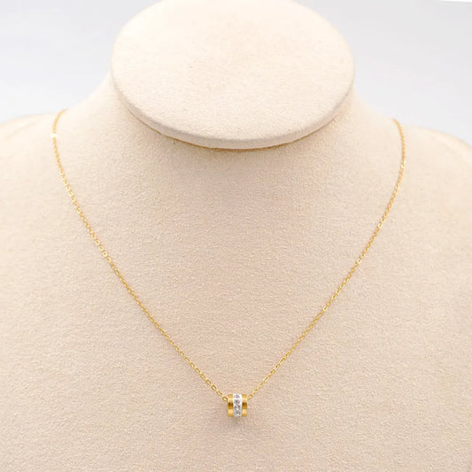 304 Stainless Steel Titanium Steel 18K Gold Plated Casual Simple Style Plating Inlay Geometric Rhinestones Necklace