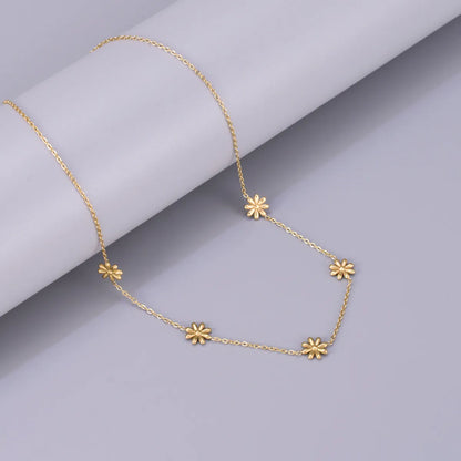 304 Stainless Steel Titanium Steel 18K Gold Plated Elegant Simple Style Plating Solid Color Necklace