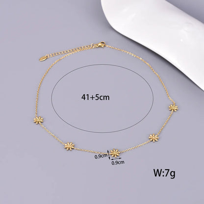 304 Stainless Steel Titanium Steel 18K Gold Plated Elegant Simple Style Plating Solid Color Necklace