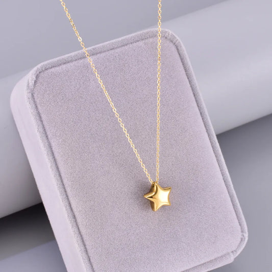 304 Stainless Steel Titanium Steel 18K Gold Plated Elegant Simple Style Plating Solid Color Pendant Necklace