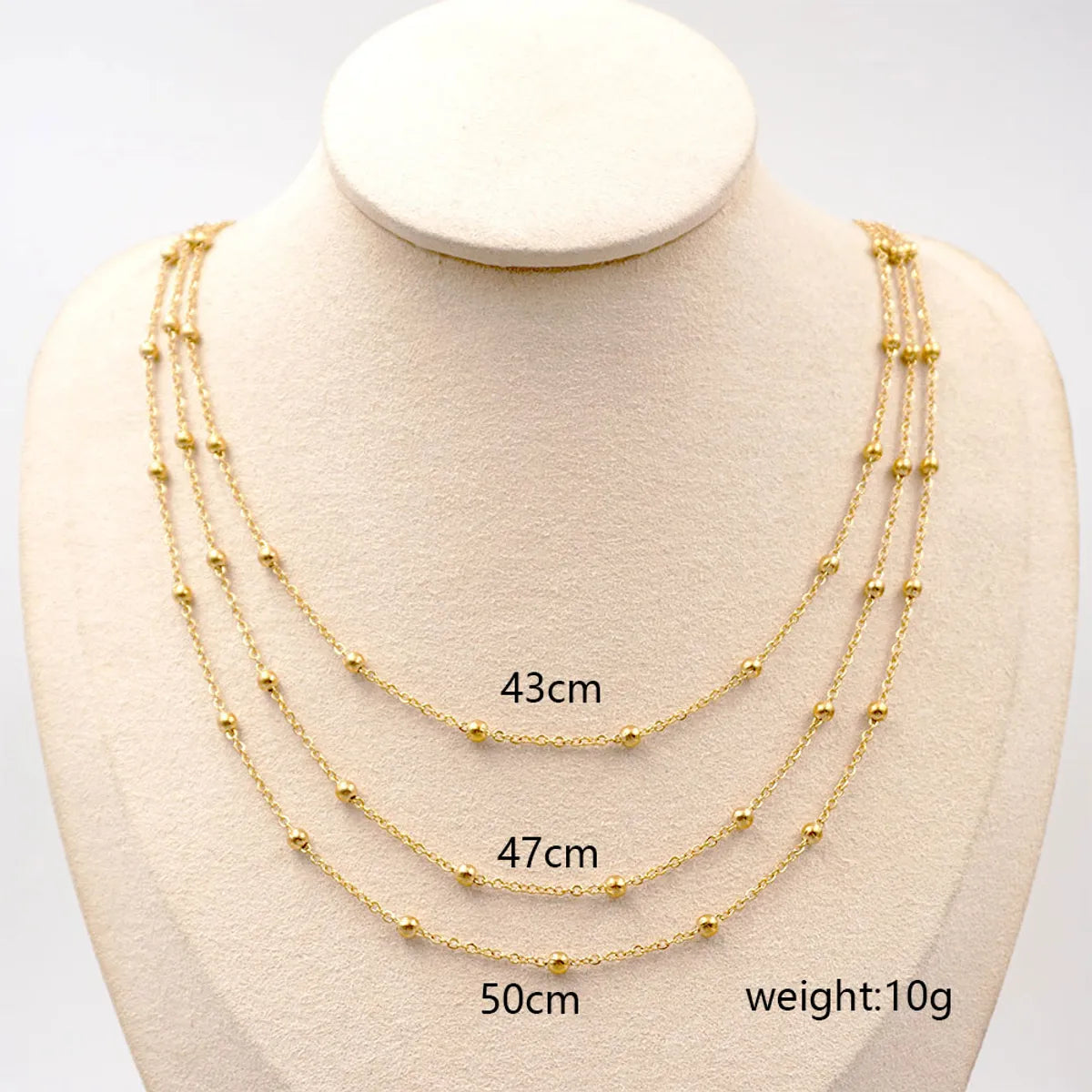 304 Stainless Steel Titanium Steel 18K Gold Plated Retro Handmade Plating Round Necklace