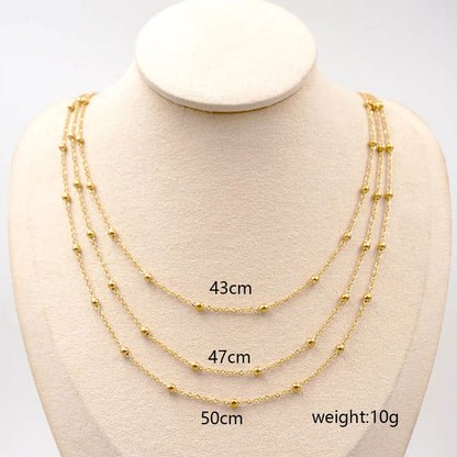 304 Stainless Steel Titanium Steel 18K Gold Plated Retro Handmade Plating Round Necklace