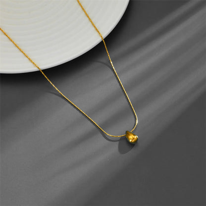 304 Stainless Steel Titanium Steel 18K Gold Plated Simple Style Plating Water Droplets Pendant Necklace