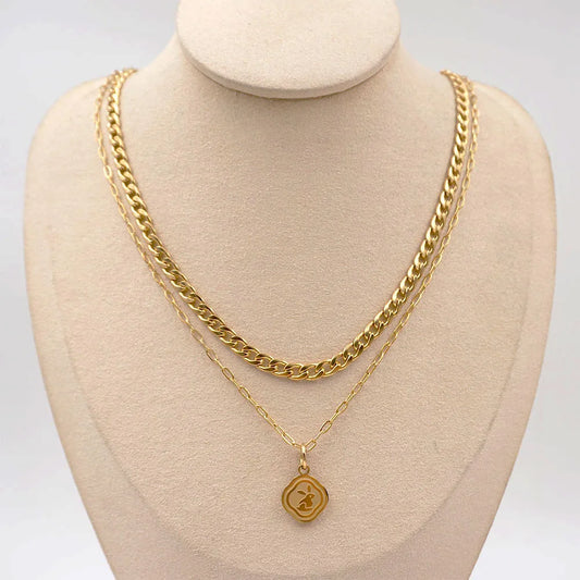 304 Stainless Steel Titanium Steel Gold Plated Casual Cute Modern Style Rabbit Double Layer Necklaces