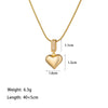 304 Stainless Steel 18K Gold Plated Cute Simple Style Commute Inlay Heart Shape Artificial Rhinestones Pendant Necklace
