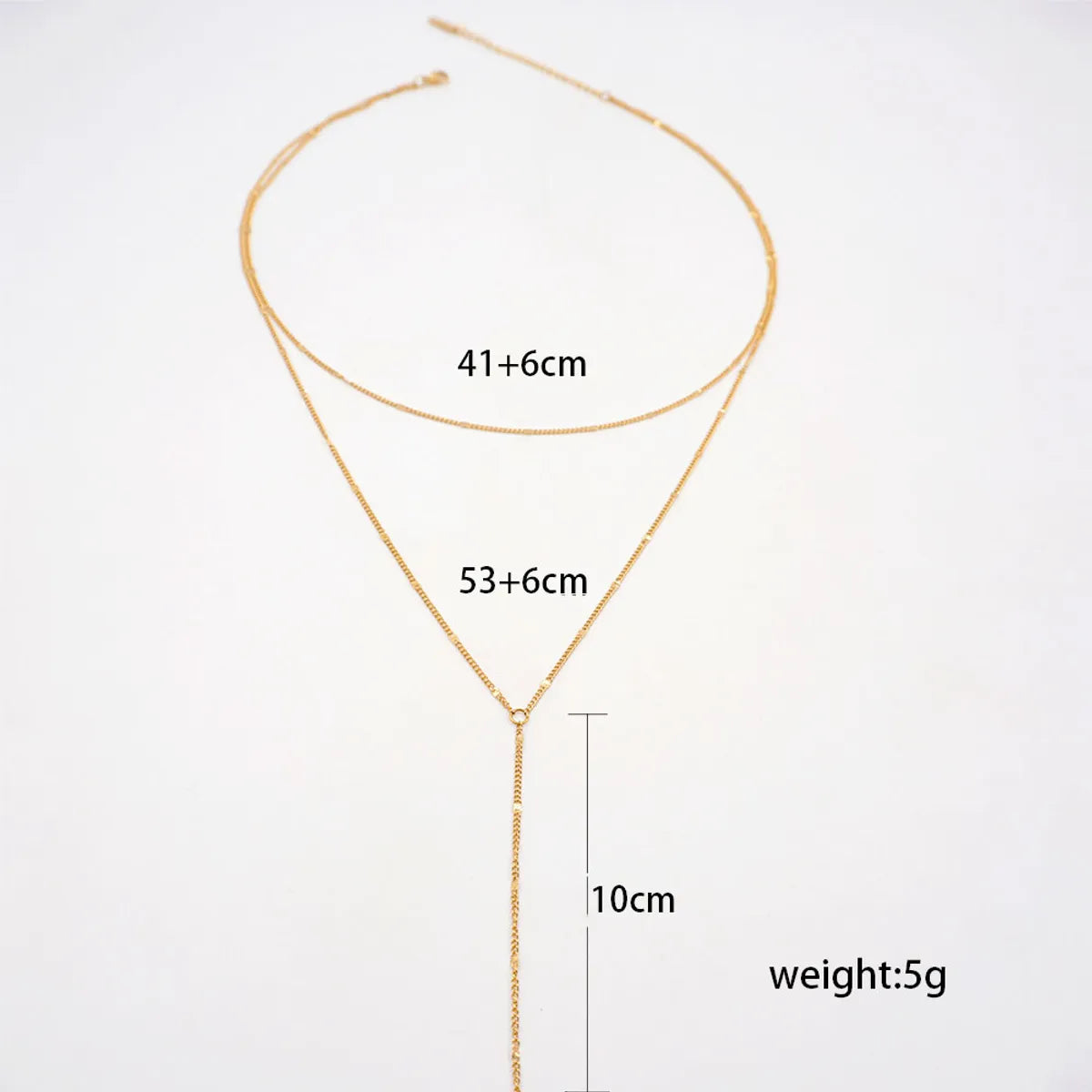 304 Stainless Steel Titanium Steel Gold Plated Modern Style Simple Style Classic Style Handmade Solid Color Double Layer Necklaces