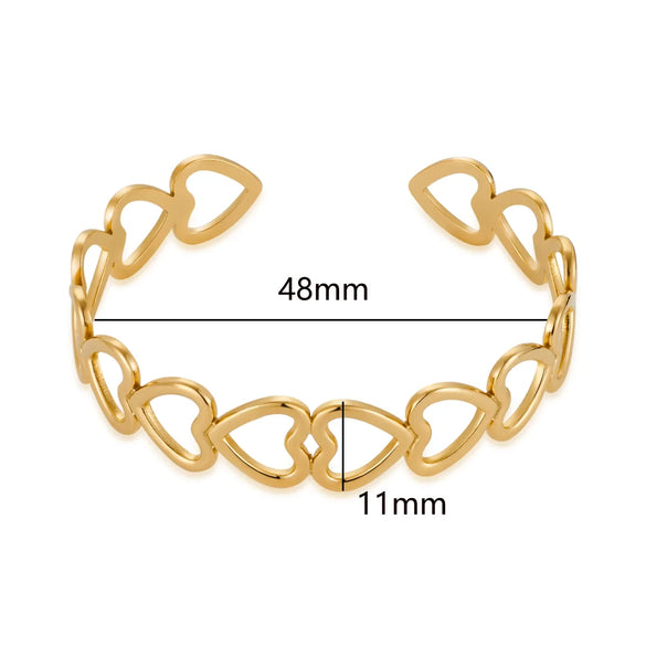 Vintage Style Roman Style Stripe Leaves Flower 304 Stainless Steel 18K Gold Plated Bangle In Bulk